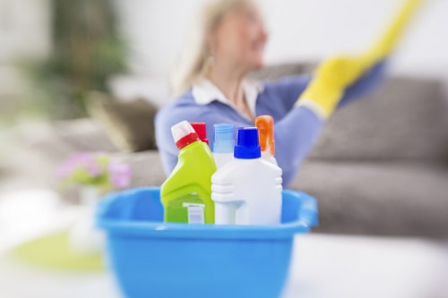 Cleaner maintaining shared office areas in East London