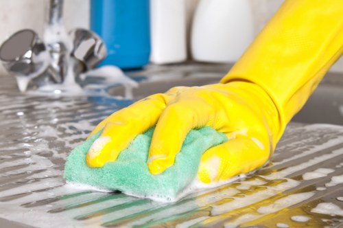 Professional exterior surface cleaning for an E15 building