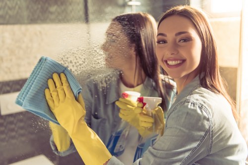 Professional cleaning of desks and shared office areas in E15