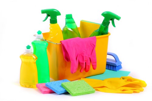 Local cleaning team preparing an E15 office for the workday